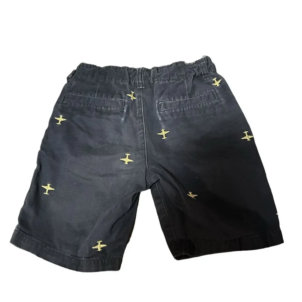 Boys Gymboree Shorts Size 6 Blue with Airplane Pattern